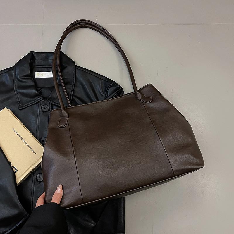 Ielgy Retro Commuter Handbag Autumn Winter Fashion Large-Capacity Tote Bag All-Match One-Shoulder Armpit Bag