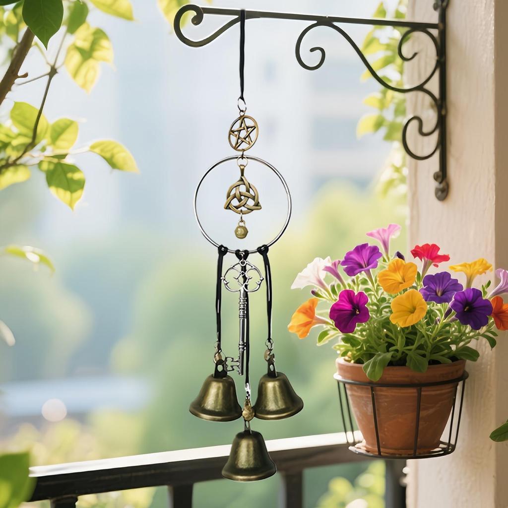 Witch Bells Wind Chimes Vintage Door Protection Ornament for Porch Wall Garden Home Decor Spiritual Gift for Women Girls Friends