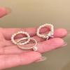 Bow Pearl Beaded Ring Korean Ins Design Index Finger Ring Stacked Wearing Ring