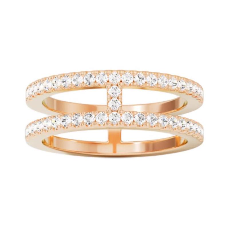 APM Monaco Pave double-layer design APM rose alloy plated 18K gold ring women s gold P22677OX золотой