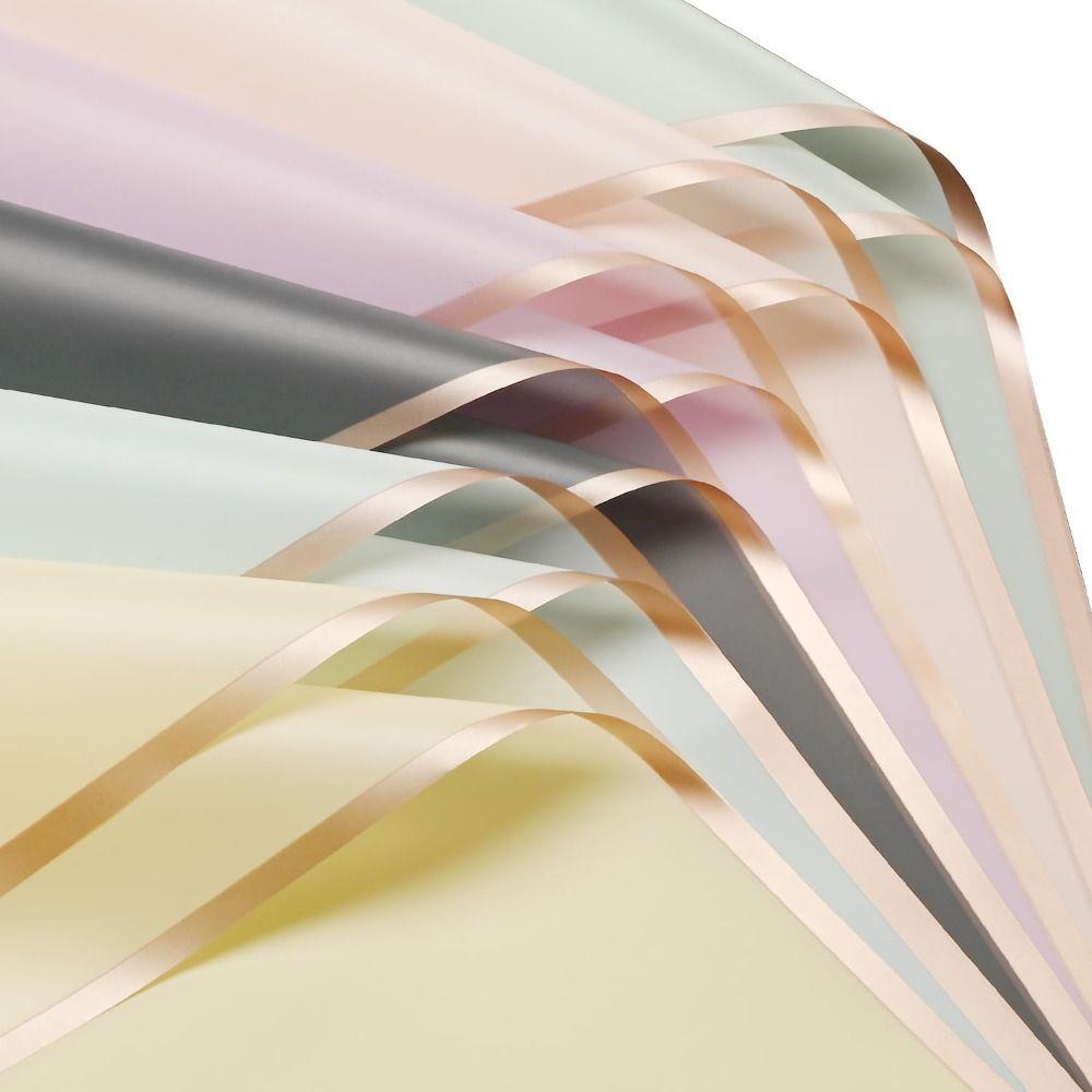 20 Sheets 9 Colors Flower Wrapping Paper Waterproof Gold Edge Floral Bouquet Wrapping Paper Half Transparent
