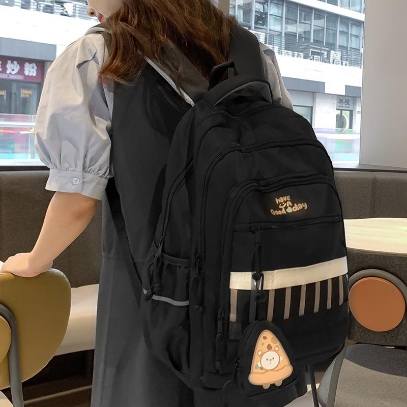 School bag high school girls school bag new nylon university computer backpack junior high school student travel college wind backpack