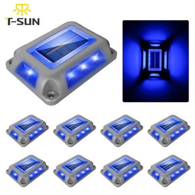 8PC Blau Licht Solar Licht Outdoor Solar Straße Licht Rasen Lampe Garten Decor Begraben Treppen Lampe Unterirdischen Decking Lampy Solarne