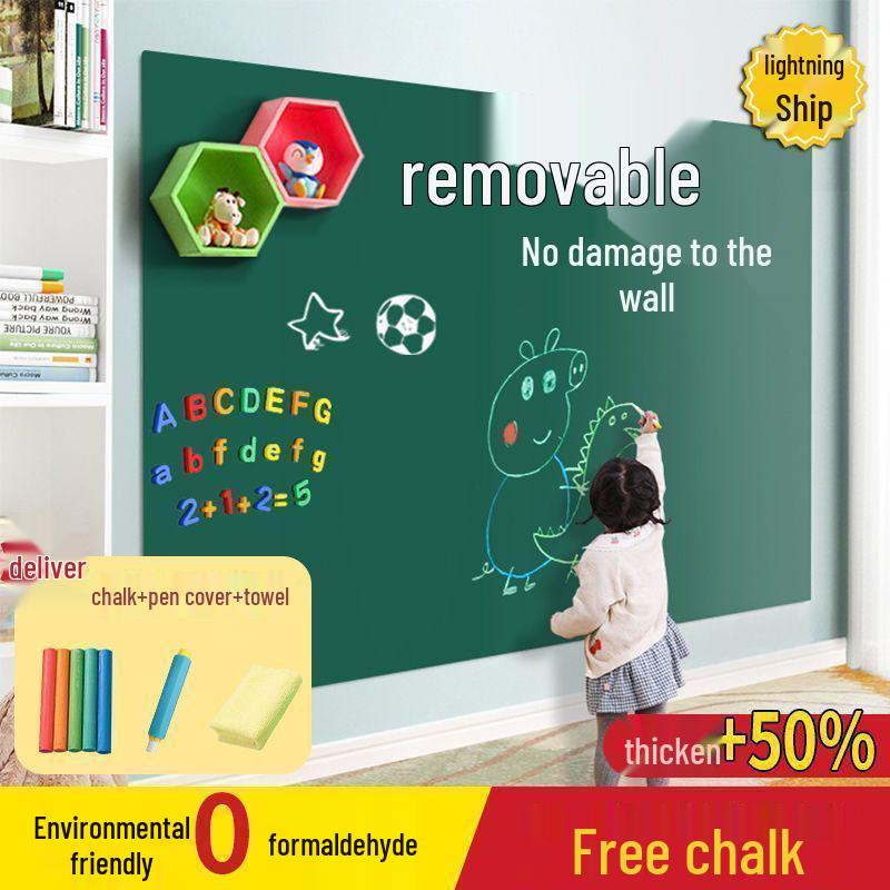 Children's Erasable Chalkboard Wall Sticker - Self-Adhesive, Removable, Non-Damaging, Thickened for Teaching and Home Use.