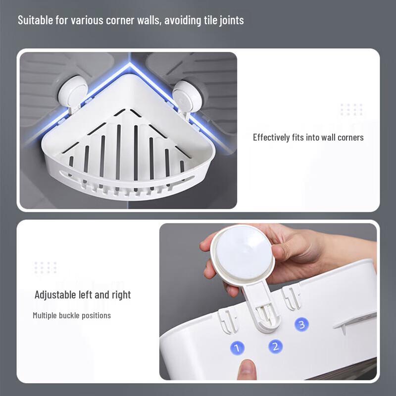 Taili Multi-functional Suction Cup Corner Storage Shelf