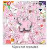 Pink Rabbit Funny Emoji Stickers – 50 Sheets for DIY Decoration, Suitcases, Computers, Journals