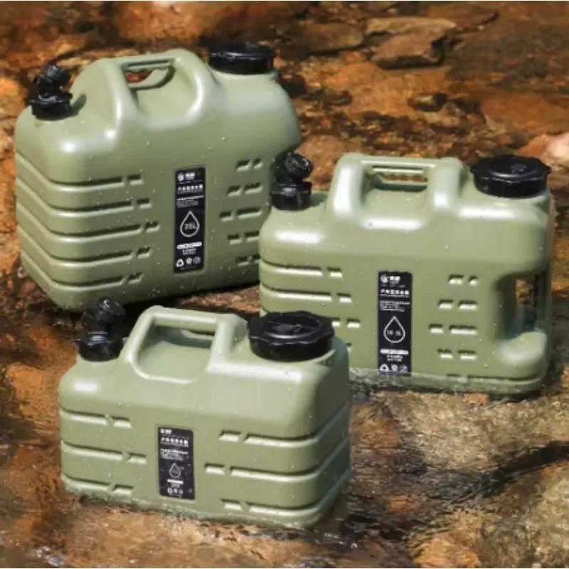 11L Water Bucket Large Capacity Portable Drinking Water Canister with Detachable Faucet No Leakage for Outdoor Travel Driving