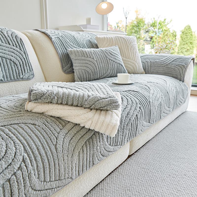 Premium Non-Slip Plush Sofa Cushion Cover for Autumn/Winter