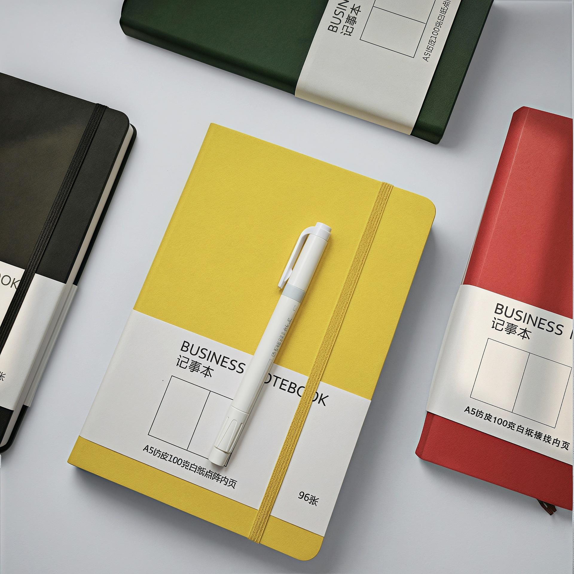 

A5 Strap Notebook Thickened Imitation Leather Dot Matrix Book Hard Surface Handbook Cross-border Business Office Notepad червоний