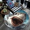 Shark Attack Round Area Rug,Carpet Rug for Living Room Bedroom Sofa Playroom Decor,Non-slip Floor Mat