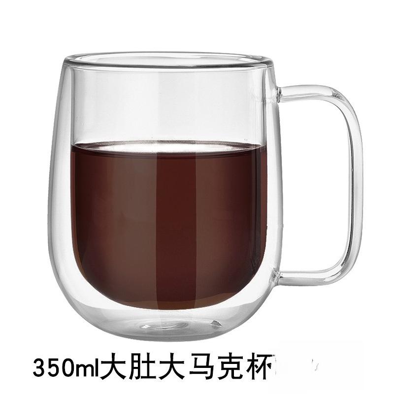 150-350ml Heat Resistant High Borosilicate Glass Mug Double Wall Glass Coffee Cup with Handle Milk Water Cup Clear Cups Gift