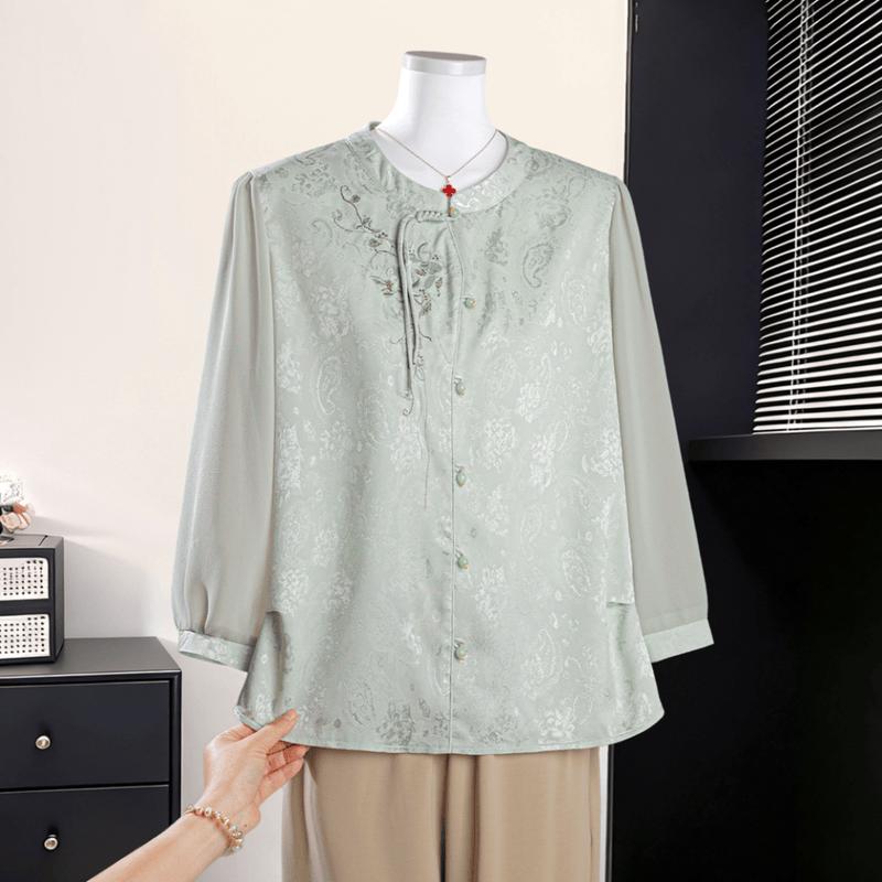 Elegant New Chinese Style Embroidered Blouse 5XL
