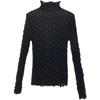 High Neck Mesh Base Shirt for Women In Spring and Autumn Transparent Lace Long Sleeved Top for Women