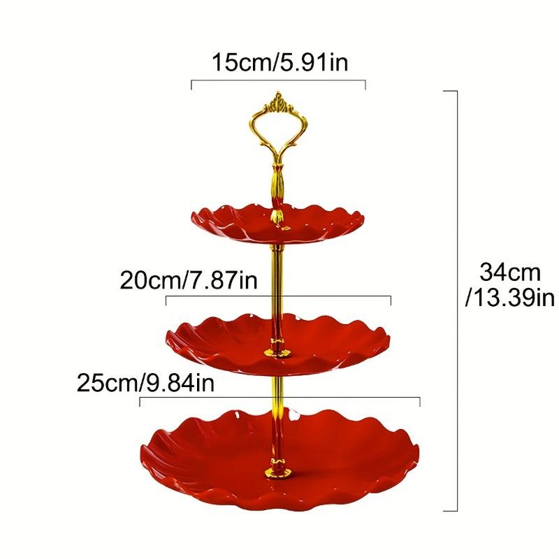 1PACK three-layer cupcake holder, European ruffle or lace dessert tower tray for tea parties, proms and weddings