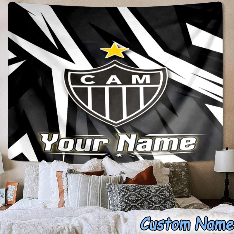 Custom Name Atletico Mineiro Hanging Tapestry Background Tapestry for Bedroom Living Room Dorm,Home Party Wall Decoration,Fan Gifts