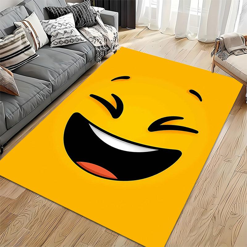 Laughing Face Yellow Carpet Suitable As a Non-slip Mat for the Living Room or Bedroom Sofa