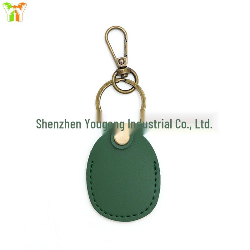 Airtag Locator Leather Keychain Protective Cover with Card Holder