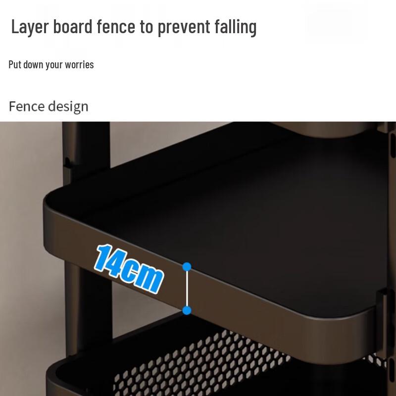 Yingbai Modern Black 2-Tier Kitchen Storage Rack