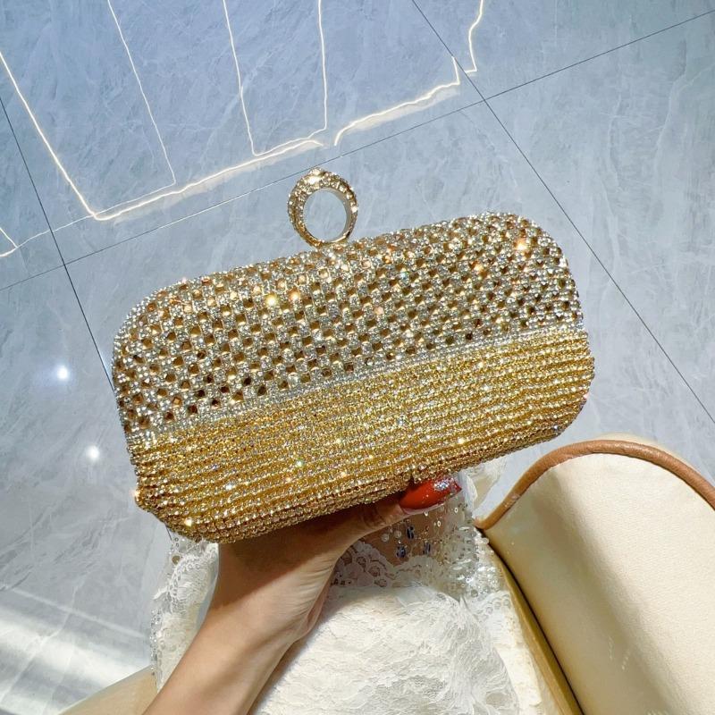 Hand-held Bag with Tassels and Diamonds Party Evening Bag Banquet and Dinner Bag