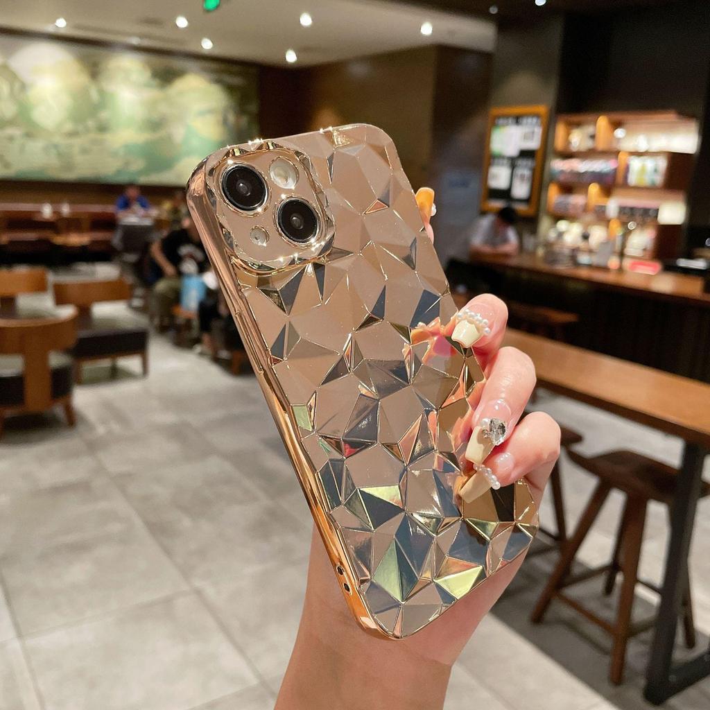 Electroplated Diamond Phone Case for iPhone 12 Pro, 13, 14 Pro Max, 15 - High-End Niche Design