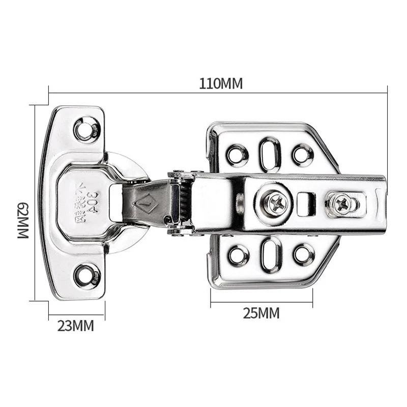 1Pcs/10Pcs 304 Stainless Steel Hydraulic Hinges Cabinet Door Spring Hinge Damper Buffer Quiet Closing Kitchen Cupboard Furniture