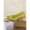 Banquet lady! Gentle satin bow stiletto shoes women's spring 2025 commuter shallow mouth shoes