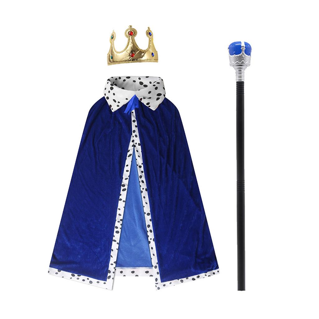 King Robe Costume Set King Cloak Crown Set King Capes Halloween Cosplay Costume for Kids Teen Adult Cosplay, Role Play