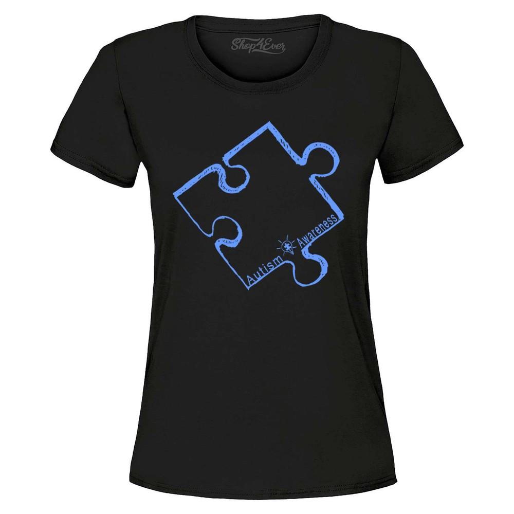 

Blue Puzzle Piece Women s T-Shirt Autism Awareness Shirt S