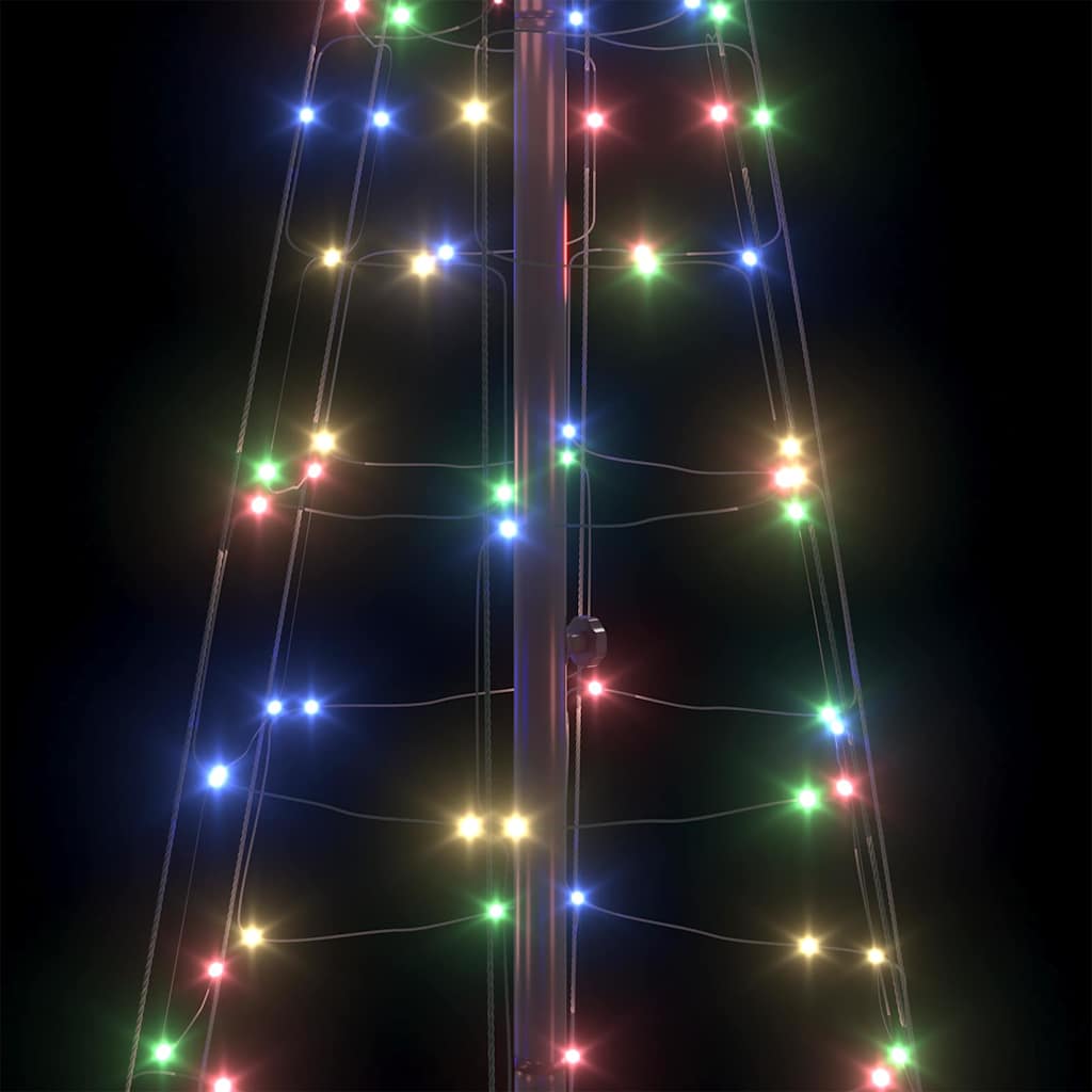 LED Christmas Tree with Ground Spikes Multicolored 250 Cm Iron