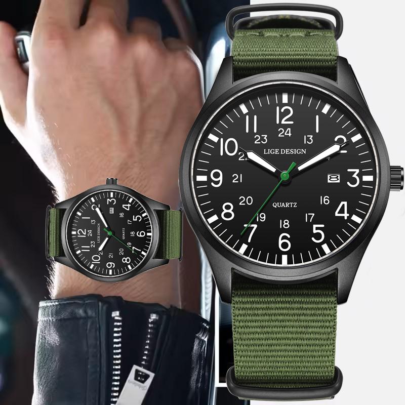 New Army Military Watches For Men Casual Business Nylon Strap Luminous Watch Men Waterproof Date Men's Quartz Wristwatch