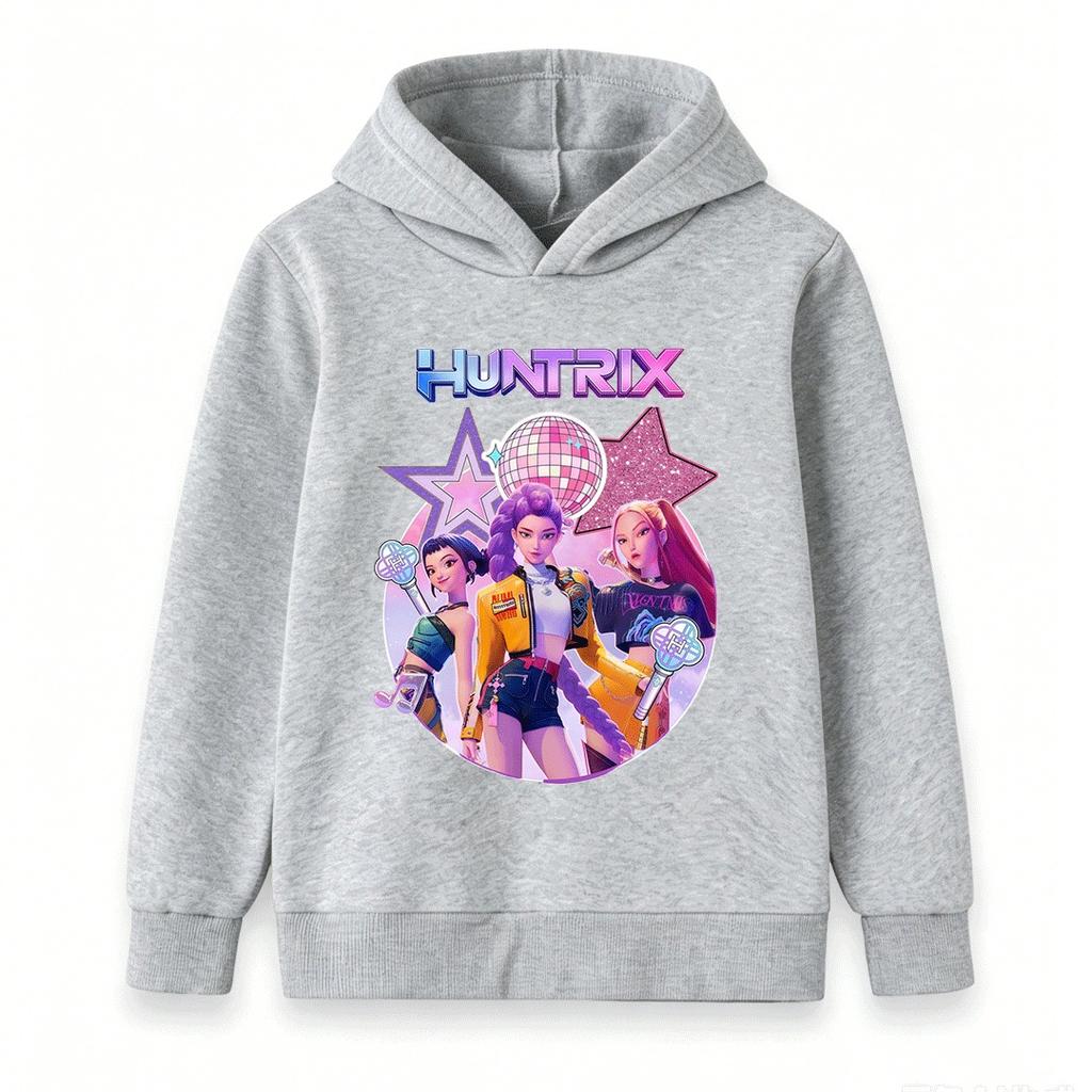 Kids Boys Girls Hoodie, Colorful Music Girl Group Disco Star Print Casual Long Sleeve Pullover Sweatshirt for Daily Wear