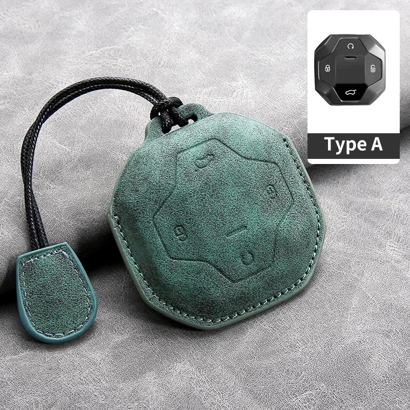 

4 Buttons Leather Car Key Case Cover for Chery Jetour T2 Traveler 2023 2024 2025 Auto Key Shell Fob Protector Holder Keychain