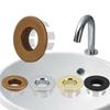 Plastic Brass Basin Faucet Sink Hole Cap Bathroom Insert Chrome Ring Overflow Cover