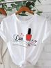Mens And Womens Casual Tshirts Nail Polish Nail Enhancement Printing Summer Short Sleeve Round Neck Outdoor And Daily Wear