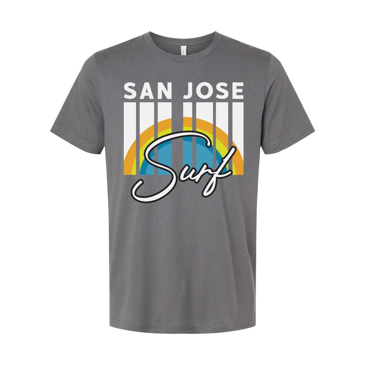 San Jose Surf Graphic Unisex T Shirt With Retro Sunset Circle Design Beach Vibes 4XL