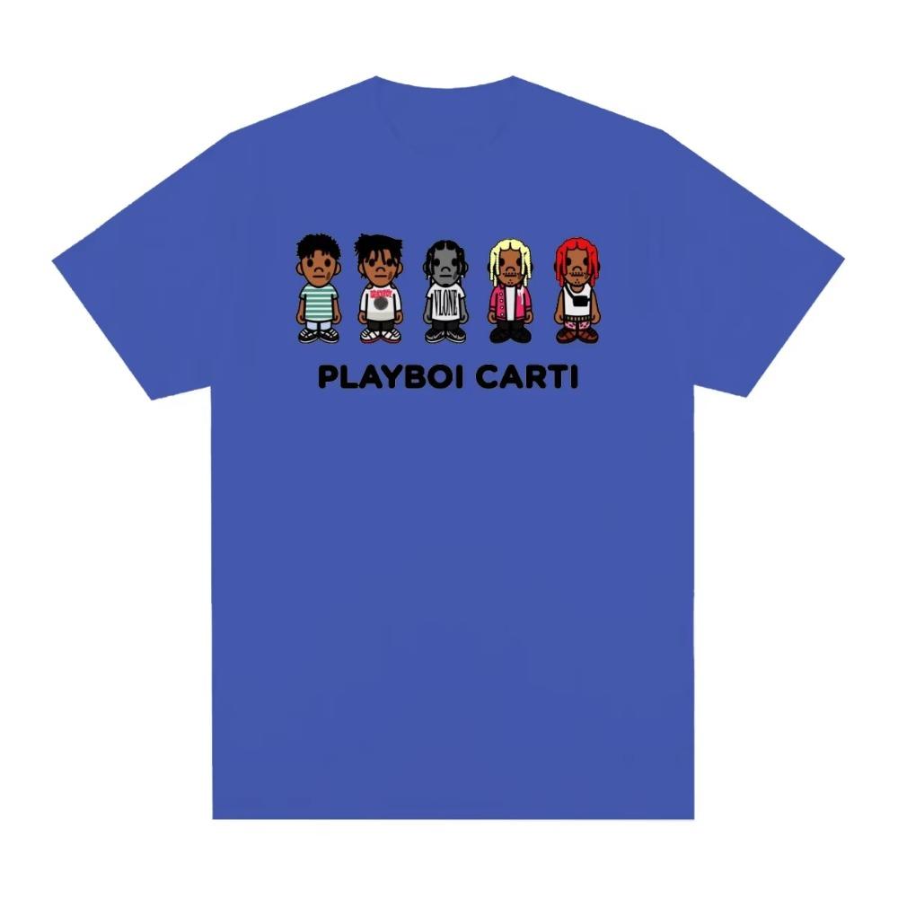 Playboi Carti Vintage T-Shirt Hip Hop Skateboard Baumwolle Herren Damen T-Shirt Kurzarm Lässig Street Herren Kleidung Übergroße Oberteile
