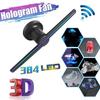 New 3D LEDs 384 Lamp Beads HD Remote Hologram Fan Projector Advertising Display WIFI Holographic Display Player 16W-32W