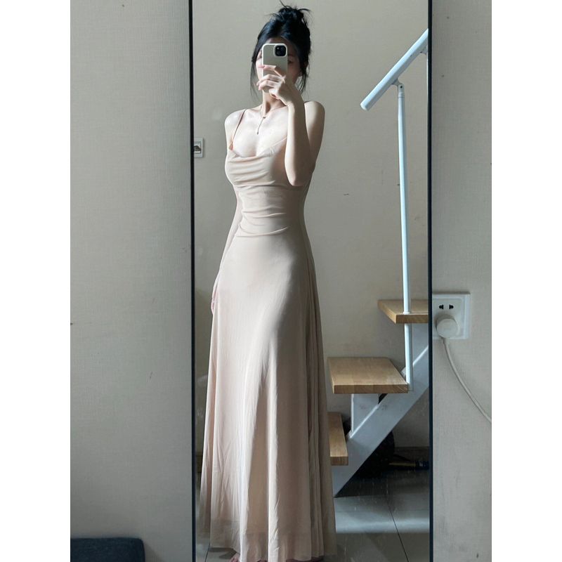 

Plus Size French Sexy Sling Dress Women s Fancy Silm Slim Looking Elegant Seaside Vacation Style Beach Dress Suspenders skirt L
