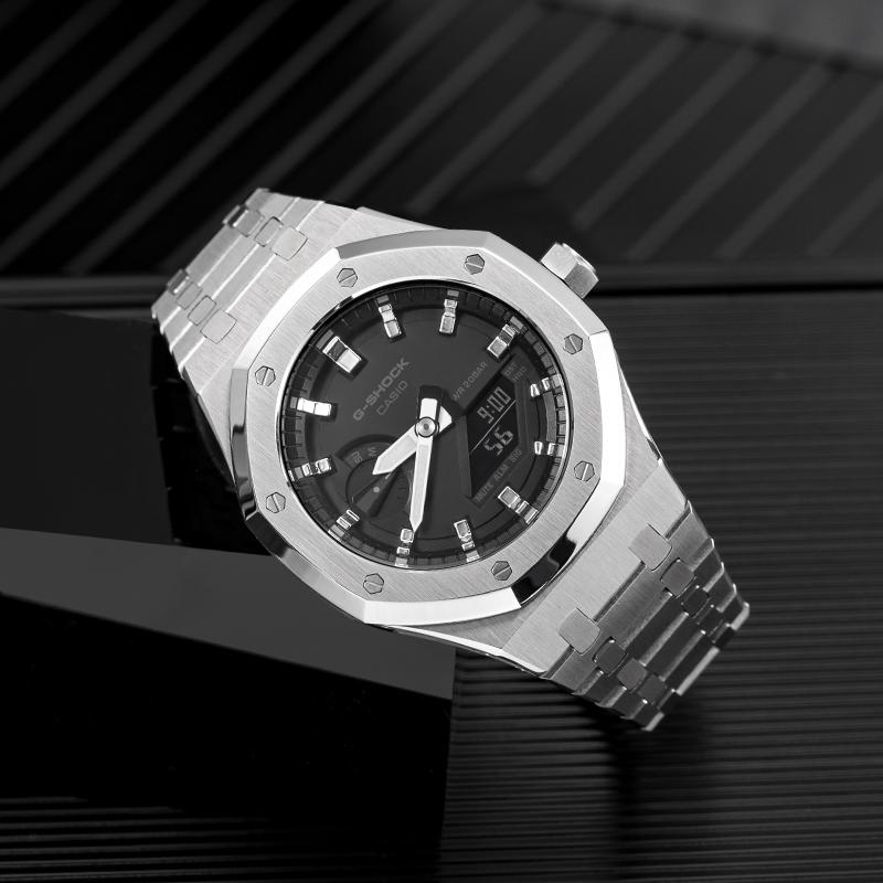 CASIO Unisex Liquid Crystal/Analog Dual Display Series 44.5mm Black Watch GA-2100-1A1(Team788--)