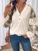 Yiyi Women's Plaid Patchwork Round Neck Pullover Sweatshirt - Autumn 2025 Edition