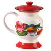 Mug Ceramic Spittoon Shape Water Cup Animal Printing in-Glaze Decoration Retro Funny Personalized Custom Red Blue Chinese Style