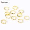 14K/18K Gold Plated Brass Round Two Hole Frame Beads Connector,Positioning Circle Connector Ring DIY Jewelry Making Accessories