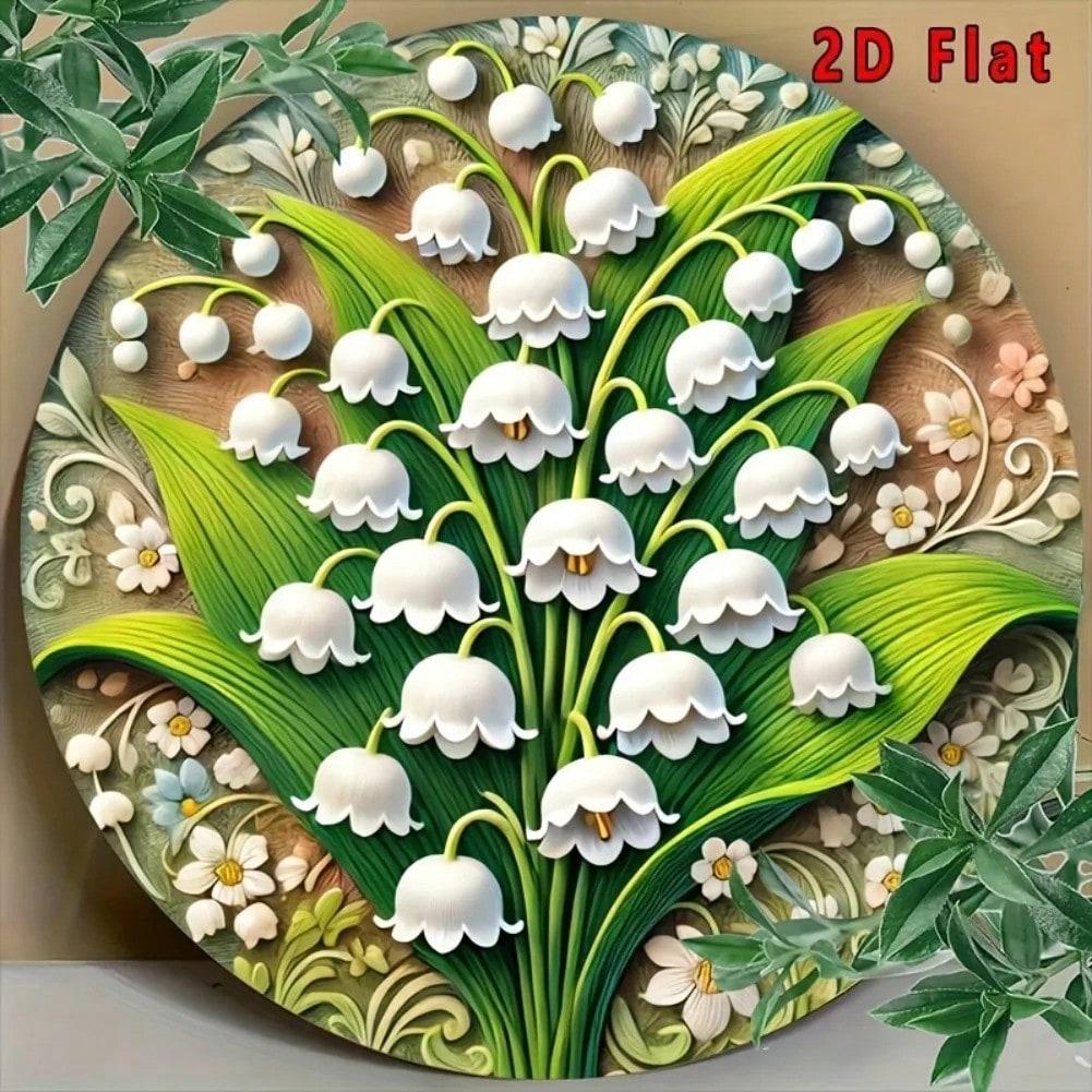 

Aluminum Lily of the Valley Vintage Floral Metal Wall Art Decor Home Room Sign 20x20 різнокольоровий