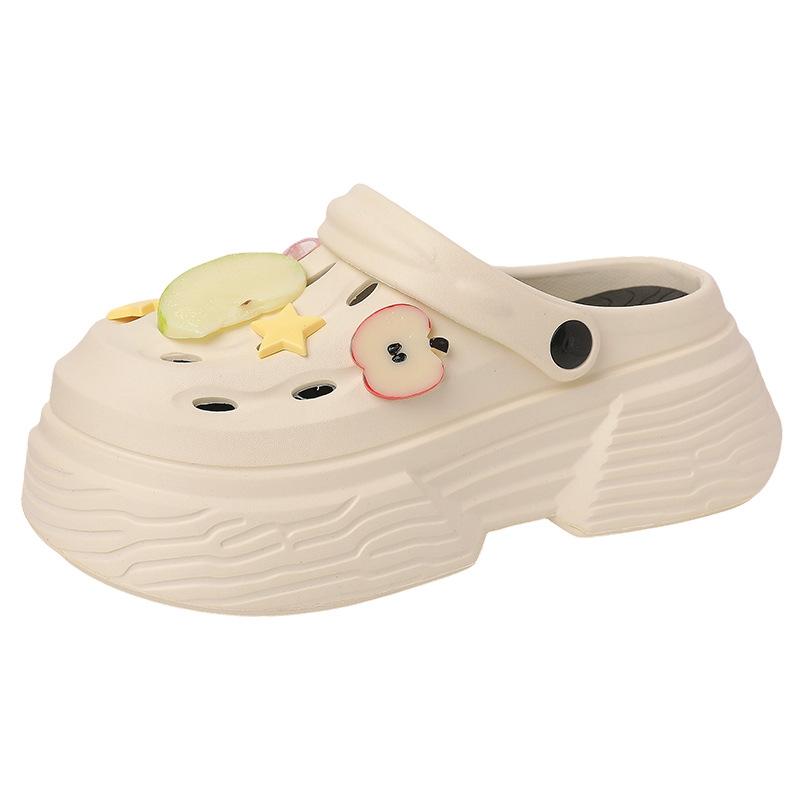 [BRSO] Thick-soled bag head cool slippers women's outer wear 2025 summer new versatile soft-soled breathable hole shoes