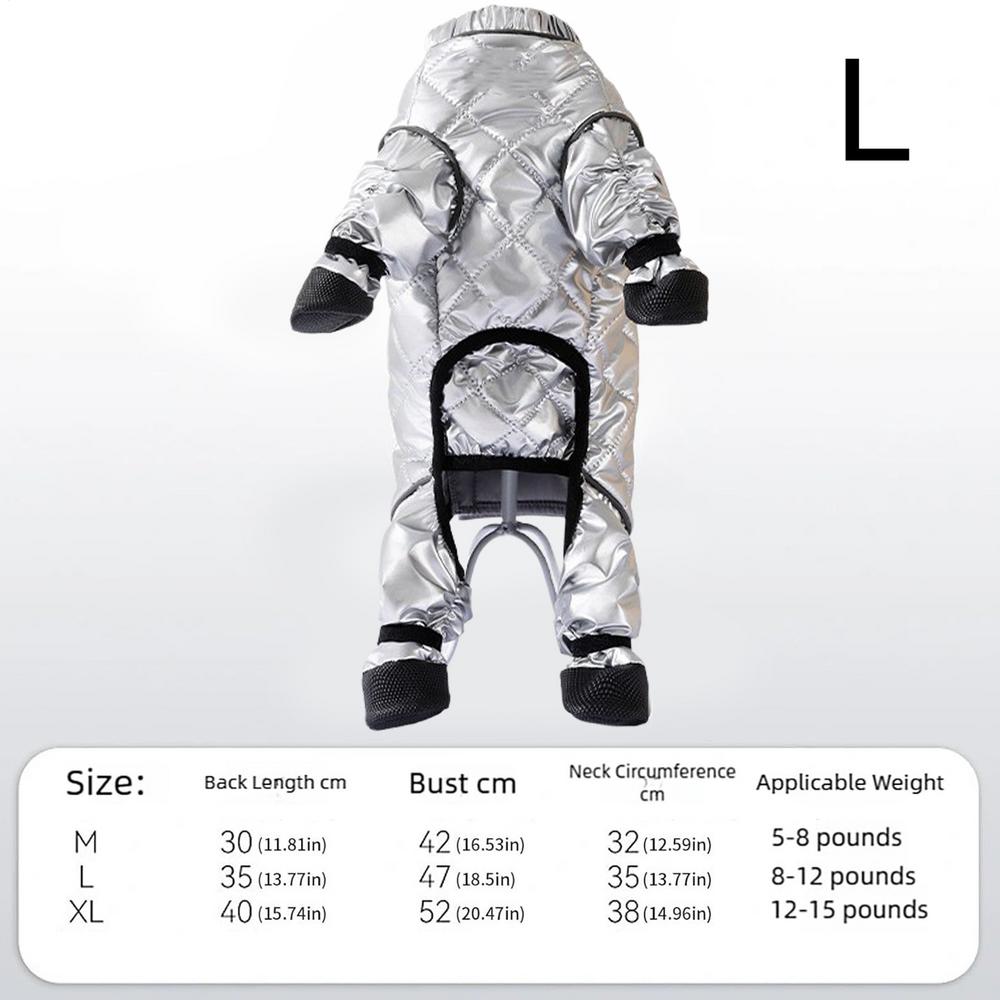 Winter Warm Pets Dog Jumpsuit Cold Weather Dog Clothes Waterproof Dog Clothes Puppy Warm Coat Full-Cover Belly Pet Overalls