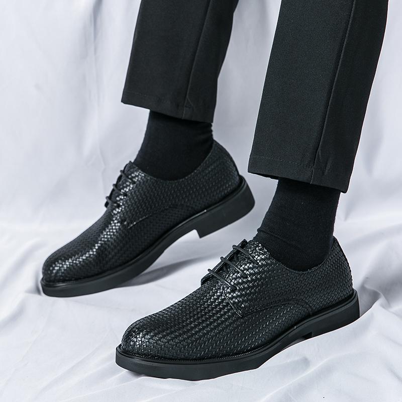 Fashion Men Shoes 2024 New Fashion Mature Man Oxford Leather Shoes Social Shoes Casual Business Pointed Toe Dress Driving Working Shoes
