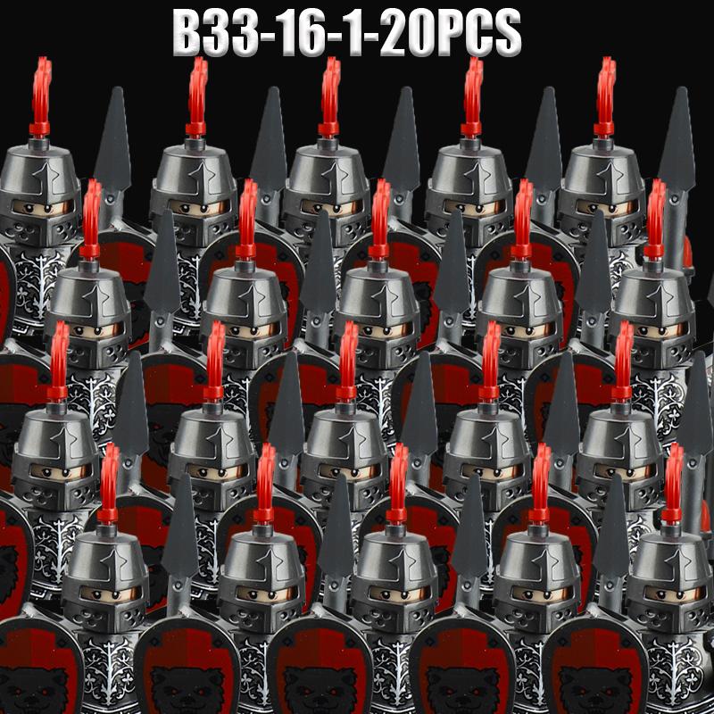 Medieval Military Soldier Series Building Blocks Castle Black Eagle Green Dragon Knights Figures Militia Accessories Bricks Toys