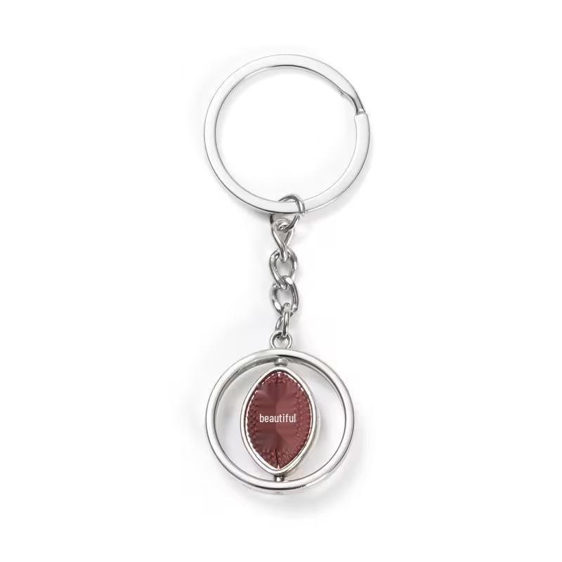 Rotating Sports Ball Keychain: Basketball, Football, Rugby, Baseball Pendant for Enthusiasts