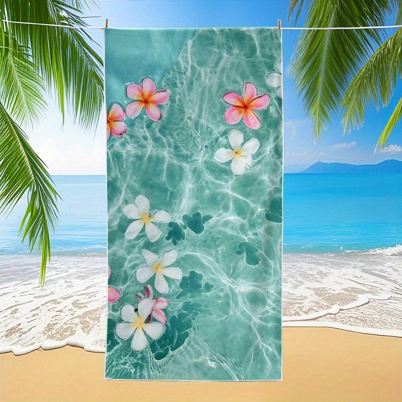 1pc Beach Floral Digital Print - Running Apparel Accessory Sports Towel, Large Beach Towel - Ultra Soft and Super Absorbent