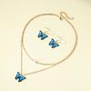 Fashion Choker Chain Pearl Necklace Earrings Sets for Women Jewelry Cute Colorful Butterfly Gold Color Chain Vintage Jewellery